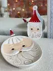 Set 2 pc Johanna Parker White Christmas Nostalgic Santa Platter And Spoon Rest