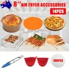 8 inch air fryer accessories 14PCS BBQ Pizza Rack Cake Oven Frying Pan Dish Tray
