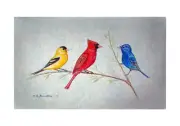 Betsy Drake Three Birds 30 X 50 Inch Floral Comfort Floor Mat