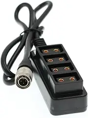 DRRI Hirose 4pin Male to 4Port Female D-tap Hub Power Cable for Sony F55/FS7 Camera