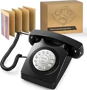 Retro Audio Guest Book Phone for Wedding & Events - Record & Save Guest Messages, Rechargeable, Easy to Use, Perfect for Baby Shower, Birthday Parties