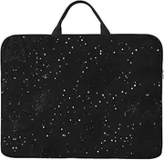 Black Shimmering Print Stylish 14in Polyester Laptop Bag Carry Laptop Bag With Water-Resistant Feature, Black, One Size