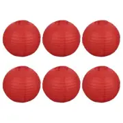 6pcs 12 Inch Folding Hanging Paper Lanterns for Wedding Home Party Red