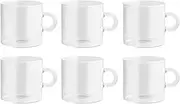 H&H Nuvola Set of 6 Borosilicate Tea Cups, Without Saucer, 225 cc