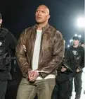 MENS MOTORCYCLE LEATHER JACKET THE ROCK DWAYNE JOHNSON MOVIE RAMPAGE 2018