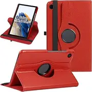 Rotating Case for Samsung Galaxy Tab A8 10.5 Inch 2021 2022 Tablet (SM-X205N/X200N/X207), 360 Degree Rotating Protective Stand Cover with Auto Wake Sleep for Galaxy Tab A8 (Red)