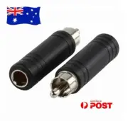 2x 6.35mm 1/4" Inch Mono Socket Female to RCA Plug Male Audio Adaptor AU Stock