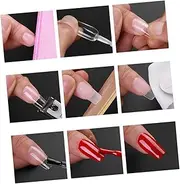 Healeved 1 Box Nail Art Sticker Semi Full Sticks Quick Cuticle Drill Bits for Nails Number Press Clear Nail Polish Boards Toenails Touch Oval Nails Nail Decals Block Coarse Clear Nails Dry