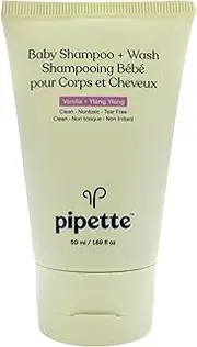 Baby Shampo Plus Wash - Vanilla Plus Ylang Ylang by Pipette for Kids - 1.69 oz Shampoo