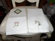 set of 2 white embroidered quest towels from Waterloo Gardens