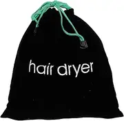 HONMEET 1Pc Hair Dryer Organizer Drawstring Pouch Flocking Velour Storage Bag for Travel Home Black with Cord for Keeping Hair Styling Accessories Neat and Tidy