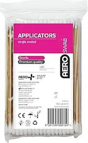 AeroSwab Wood Single End Applicator 15cm, Bag of 100