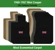Lloyd Velourtex Front Row Carpet Mats for '60-67 Mini Cooper w/British Flag Logo