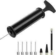 Sports Ball Pump with 5 Needles, 2 Nozzles and 1 Hose for Football, Rugby, Volleyball, Basketball, Handball, Balloon, Swimming Ring and Other Inflatable Balls