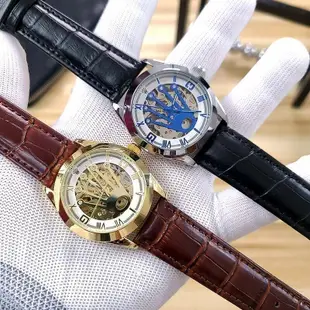 二手全新ROLEX 勞力士 全自動機械錶 帶日曆 精密防水表 真皮錶帶 男士腕錶 休閒商務 時尚鏤空錶