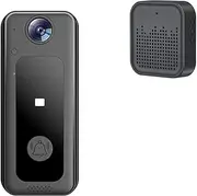 WiFi Doorbell Camera with 125° Wide Angle Visual Chime Smart Video Doorbell HD Video Night Vision Supports Cloud Storage SD Card
