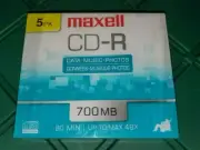 Maxwell CD-R 5 Pack 700 MB 80 min Data Music Photos - Brand New