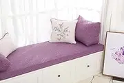 Bench Cushion Personalized Extra Long Swing 2/3/4 Seater Large Sofa Cushion Memory Foam Luxury Seat Pad Outdoor Garden Patio Bench Indoor Bay Window (Purple 150x40cm)