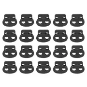 20Pcs Alloy Spring Cord Lock Ends Toggle for Shoelaces Black 17x14.7mm