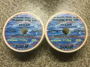 940m Reel-em-in mono Fishing Line 25lb 2x 470m CLEAR 0.45mm reels D6514C