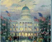 Thomas Kinkade - Tin box 1000 pc puzzle - " Flags over the Capitol " 27" x 20"