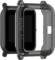 Turnwin intended for Amazfit Bip S Case, TPU Soft Flexible Silicone Shock-Proof and Scratch-Resistant Protector Cover Case intended for Amazfit Bip S Bands Smartwatch (Black)