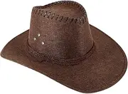[WOFASHPURET] Practical Foldable Cowboy Hat for Beach and Travel Women Sun Hat Wide Brim Western Cowboy Cowgirls Style Beach Hat Western Cowboy Hat Coffee