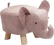 Elephant Footstool Ottoman for Home Decor, Pink, as described