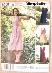 Simplicity Pattern 8231 Misses' Dress in 2 Lengths Sewing Craft Project (H)
