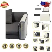Comfortable Light Gray Cat Scratcher Couch Armrest Protector - Easy to Install