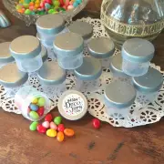 12 Jars 1oz to top Containers Lustre Silver Screw on Lid 4304 USA DecoJars