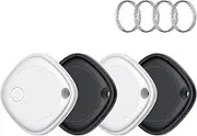 Air Tracker Tag, Smart Tag Key Finder Compatible with Apple Where is (iOS Only), Smart Finder for Keys/Suitcase/Luggage, Loud Beep, Pack of 4 (2 Black and 2 White)