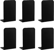 BgfDomShip 6pcs Black Bookends,Book end,Bookshelves,L-Shaped Non Slip Metal Bookshelves,Heavy Duty Bookends,Suitable for Study,Office,School,Library