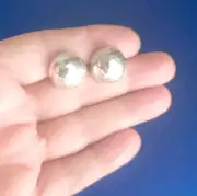Erick's Sterling Silver 18 mm Size Half Hammered Beads Taxco.925