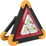 YUEHISY LED Emergency Triangle Light, Portable Rechargeable Floodlight with SOS Mode, 180° Adjustable Base, for Camping, Hiking, Car Repair