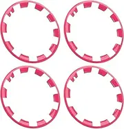 4 Pcs Car Wheel Rim Protectors - Hub Rim Guards Ring Decor Strip for with 20 Inch Hub (Red)