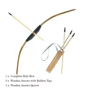 Archery Toys Wood Bow Toy with Arrows & Quiver Kids Children Hunting Target Bow