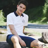 在飛比找momo購物網優惠-【NAUTICA】男裝 格紋抗皺短袖POLO衫(白)