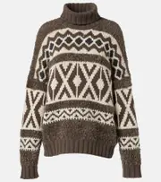 [Brunello Cucinelli] Brunello Cucinelli Wool jacquard turtleneck sweater AU 16 multicoloured