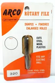 RARE Vintage Arco Rotary File No.320 Shapes, Finishes, & Enlarges Holes NOS