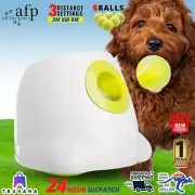 Automatic Ball Launcher Throwing Machine Dog Toys Interactive Tennis Pet 6Balls