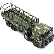 [Risopen] 1/64 Howo Miniature Army Truck Model Military Transport Toy Vehicle Car Alloy Die-cast Metal Model Army Truck Model Army Car Model Gift or Collection for Adult Men Kid