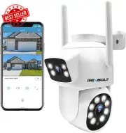 PTZ WiFi Security Camera Outdoor Dual Lens IP Cam Color Night Auto Tracking