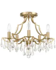 Crystorama Cedar 5-Light Vibrant Gold Ceiling Mount