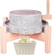 Natural Granite Paste Mill,Wooden Frame + Moulds Made of Food Grade PP,Removable Handmade Stone Mill,Grain Mill for Pulses,Barley,Spices and Maize(25cm/9.8in)