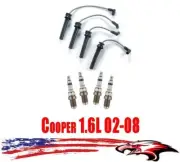 New Spark Plugs Ignition Wires for Mini Cooper & Cooper S 1.6L 02-08 Non Turbo (for: Mini)