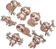 Tofficu 8Pcs Cute Sloth Embroidered Applique Patches for Clothes Bags and Hats Repair Embroidery Craft Stickers for DIY Decoration