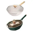Octagonal Frying Pan Woks Practical Kitchen Tool with Lid Cooking Saucepan