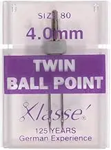 Klasse Sewing 80/12 Twin Ball Point Machine Needles, Size 4. 0 mm
