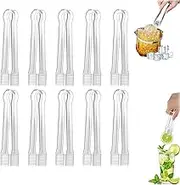 10 PCS Plastic Serving Tongs, Buffet Serving Tongs, Clear Kitchen Small Serving Utensils, Mini Sugar Cube Buffet Ice Tongs, for Party Food Buffet Appetizer Salad Catering Ice